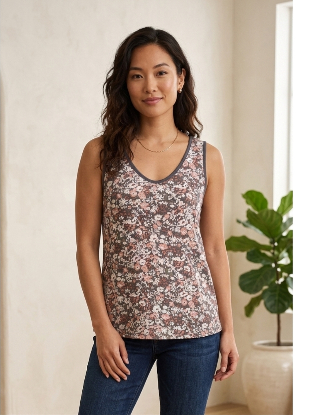 LOFT Floral Tank Top